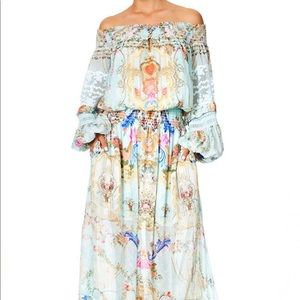 CAMILLA OFF SHOULDER SHIRRED DRESS
VERSAILLES SKY